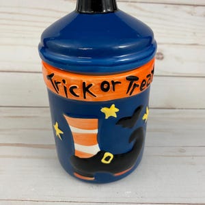 Vintage Trick Or Treat kleine snoeppot met deksel en pot heksenschoen Halloween