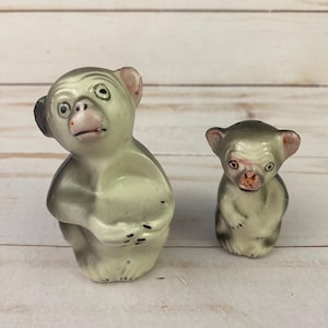 Vintage Monkey Salt & Pepper Shakers Japan