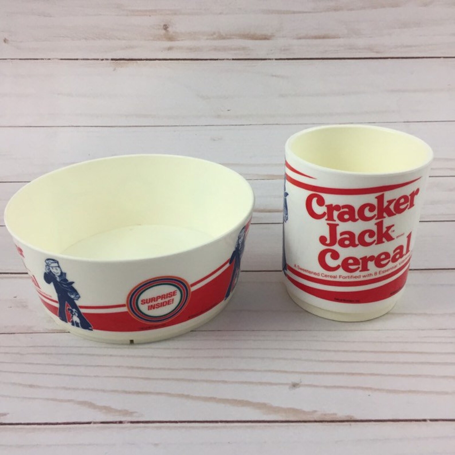 Vintage Deka Cracker Jack Cereal Bowl and Cup Ralston 1983 Etsy