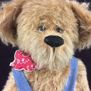 OOAK Luckye Medford Schulte Mohair Jointed Teddy Bear GOOBER Overalls 1998 Vintage