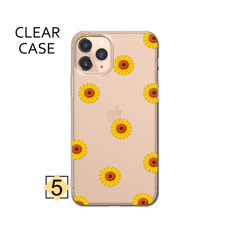Sonnenblume Blumen klare Handyhülle, weiche TPU Abdeckung, K48 5