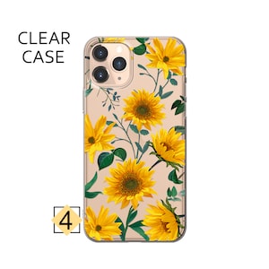 Sonnenblume Blumen klare Handyhülle, weiche TPU Abdeckung, K48 4