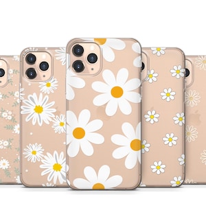 Gänseblümchen Blumen Blossom Klare weiche Handy Hülle passend für iPhone 12 11 XS XR SE Mini Samsung S20 S8 S21 S10 S9 S22 A12 S25, K50