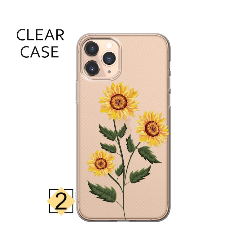 Sonnenblume Blumen klare Handyhülle, weiche TPU Abdeckung, K48 2