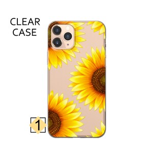 Sonnenblume Blumen klare Handyhülle, weiche TPU Abdeckung, K48 1
