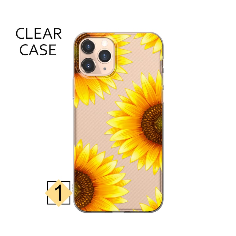 Sonnenblume Blumen klare Handyhülle, weiche TPU Abdeckung, K48 1