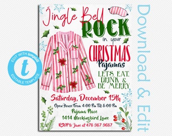 pajama party invite etsy