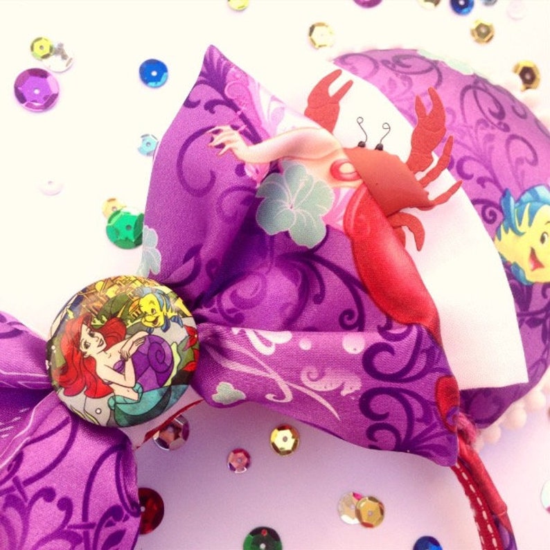 ariel Disney ears Minnie ears Purple little mermaid inspired ears mouse ears