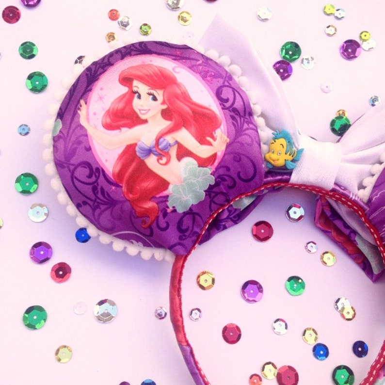 ariel Disney ears Minnie ears Purple little mermaid inspired ears mouse ears