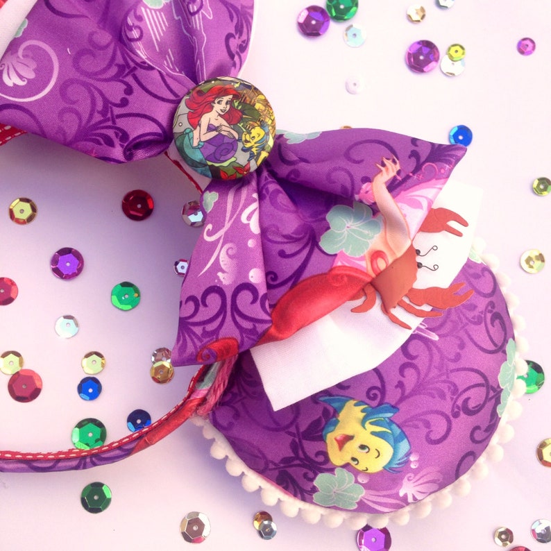 ariel Disney ears Minnie ears Purple little mermaid inspired ears mouse ears