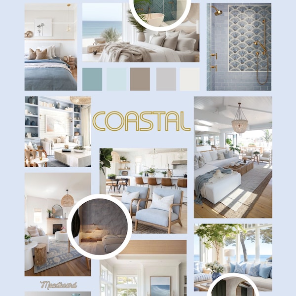 Serene Seaside Oasis: Coastal Moodboard for Breathtaking Beach-Inspired Home Decor & Interior Design Inspiration