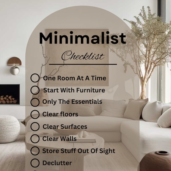 Minimalist: Living Made Easy Streamlined Checklist for Simplicity - Printable PDF Guide with Essential Tips for a Clutter-Free Life