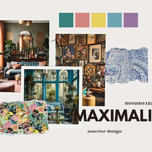 Opulent Expressions: Maximalist Mood Board for Luxurious Living Interior Design