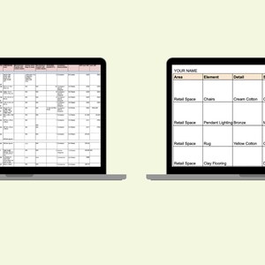 Custom FF&E and Finishes Schedule with Budget Spending Tracker - Interior Design Excel Template - Home Decor Project Management Tool