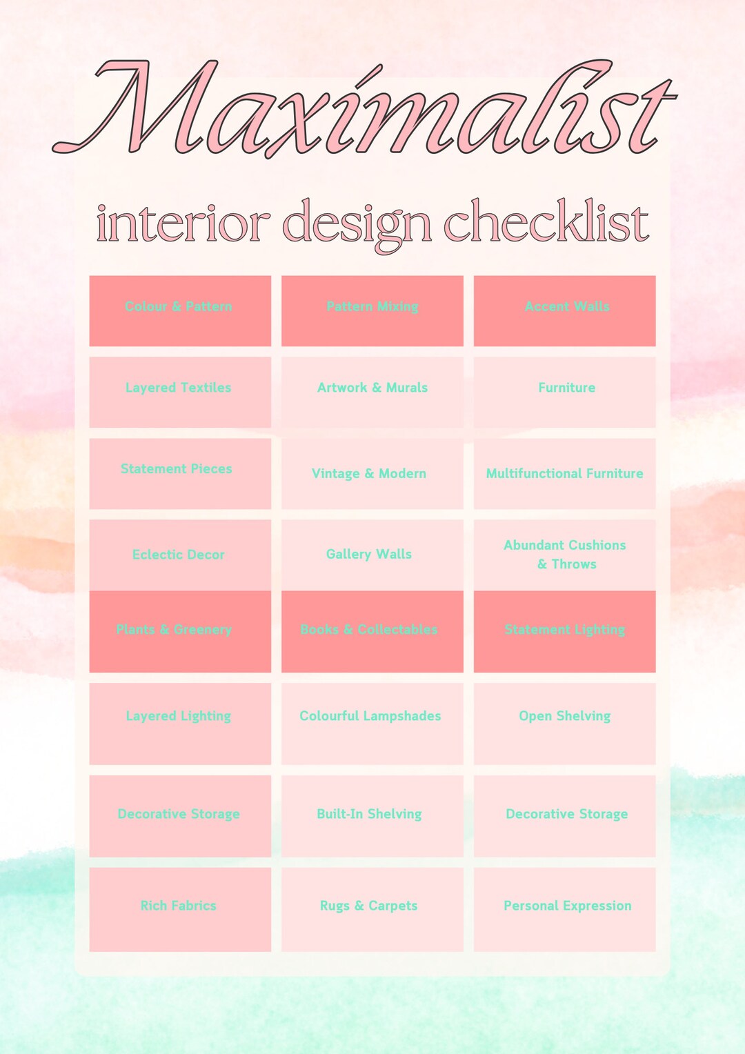 Maximalist Interior Design Checklist - Bold & Eclectic Home Decor Guide ...