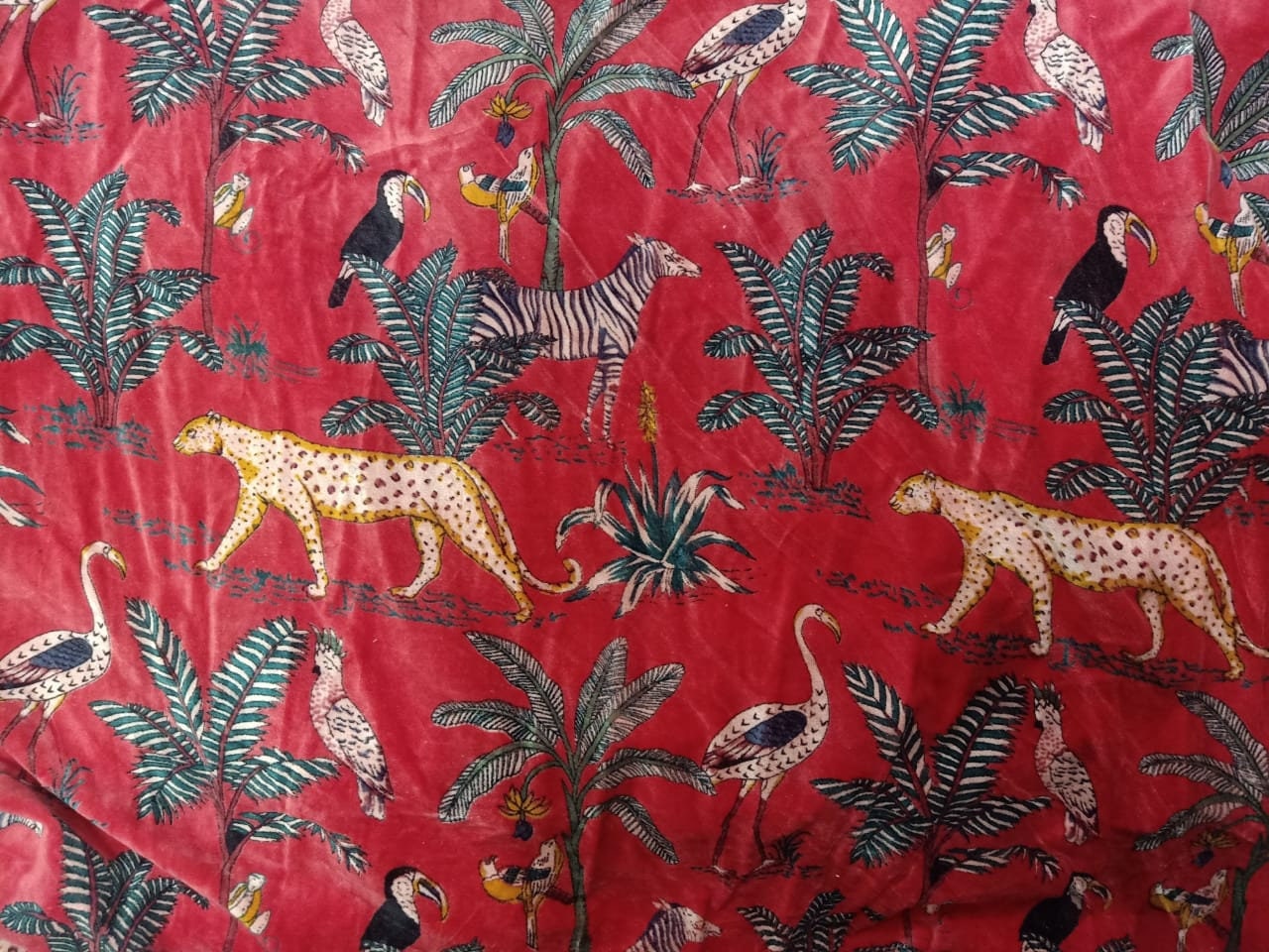 By the Yard Indian Animal Print Velvet Fabric Handmade Etsy