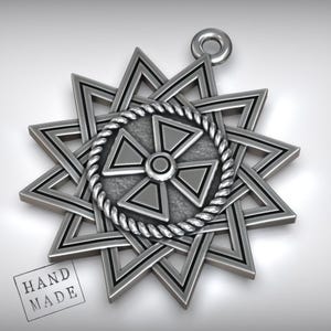Erzgamma Lucky Star Pendant, Sacred Symbol Protection Talisman Necklace, Handmade Spiritual Jewelry, Esoteric Gift For Him Or Her