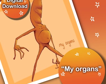 Digital Download | My Organs | Marcus The Worm Art PNG/PDF/JPEG Download
