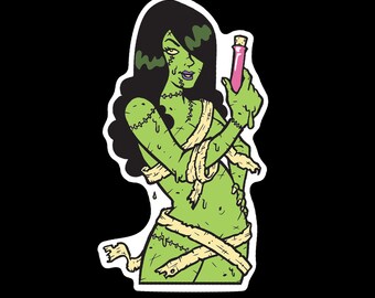 Zombie woman vinyl sticker