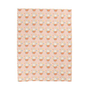 Velveteen Plush Blanket, Miffy-style Bunny, Soft Colors, Cozy Throw, Nursery Decor, Kids Gift image 5