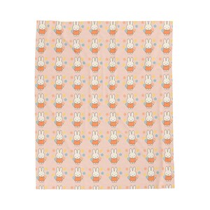 Velveteen Plush Blanket, Miffy-style Bunny, Soft Colors, Cozy Throw, Nursery Decor, Kids Gift image 2