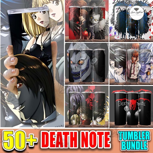 50 + Death Note Tumbler Bundle, Manga Bundle Digital Design, Anime Tumbler 20oz Skinny Sublimation, Full Tumbler Wrap