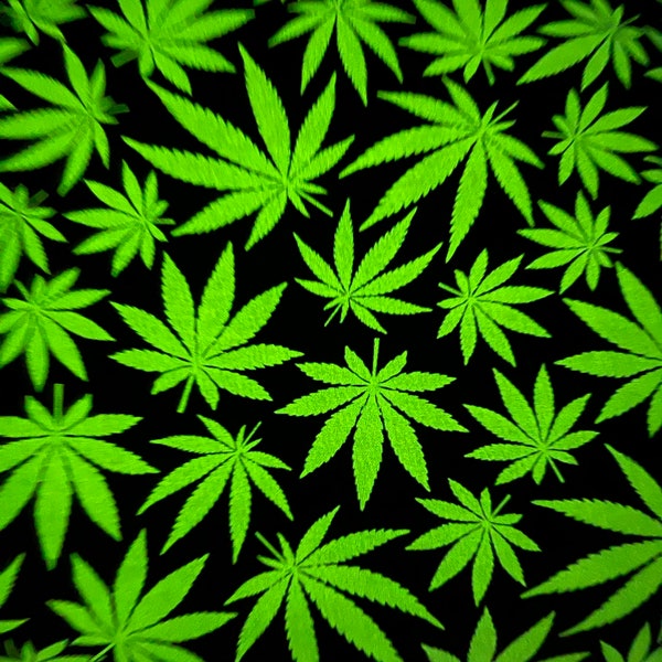 Cannabis fabric pot leafs Glow in the dark Timeless Treasures fabric fabric