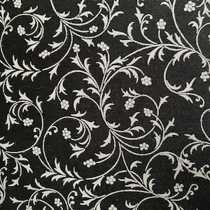 Black Flourish fabric by Studio RK cotton quilt fabric