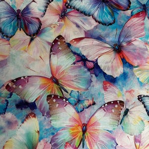 Timeless Treasures 50&quot; end of bolt Butterfly Fabric – 4–6&quot; Watercolor Wings – Quilting & Sewing Cotton