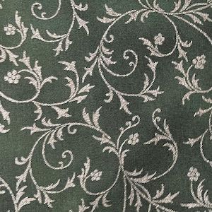 Emerald green Flourish fabric by Studio Robert Kaufman Collection In Holiday