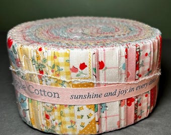 Jelly Roll Farmhouse Fancy Poppie Cotton  | Vintage Floral 2.5 Inch Fabric Strips