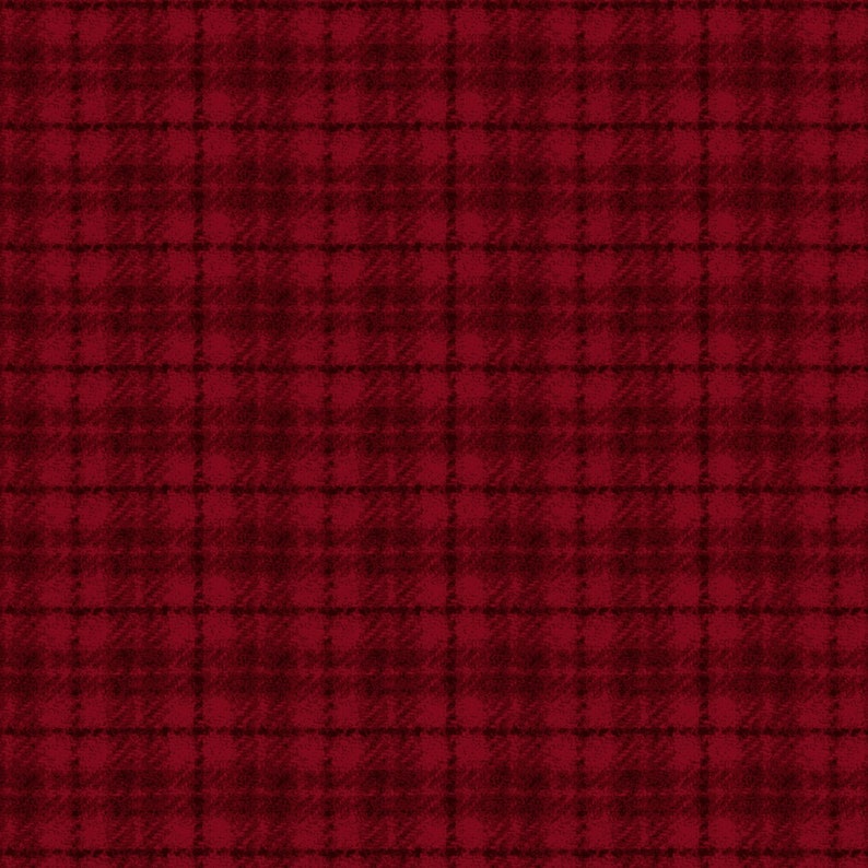 Maywood Studio Woolies Flannel Plaid Fabric | Red Black Windowpane ...