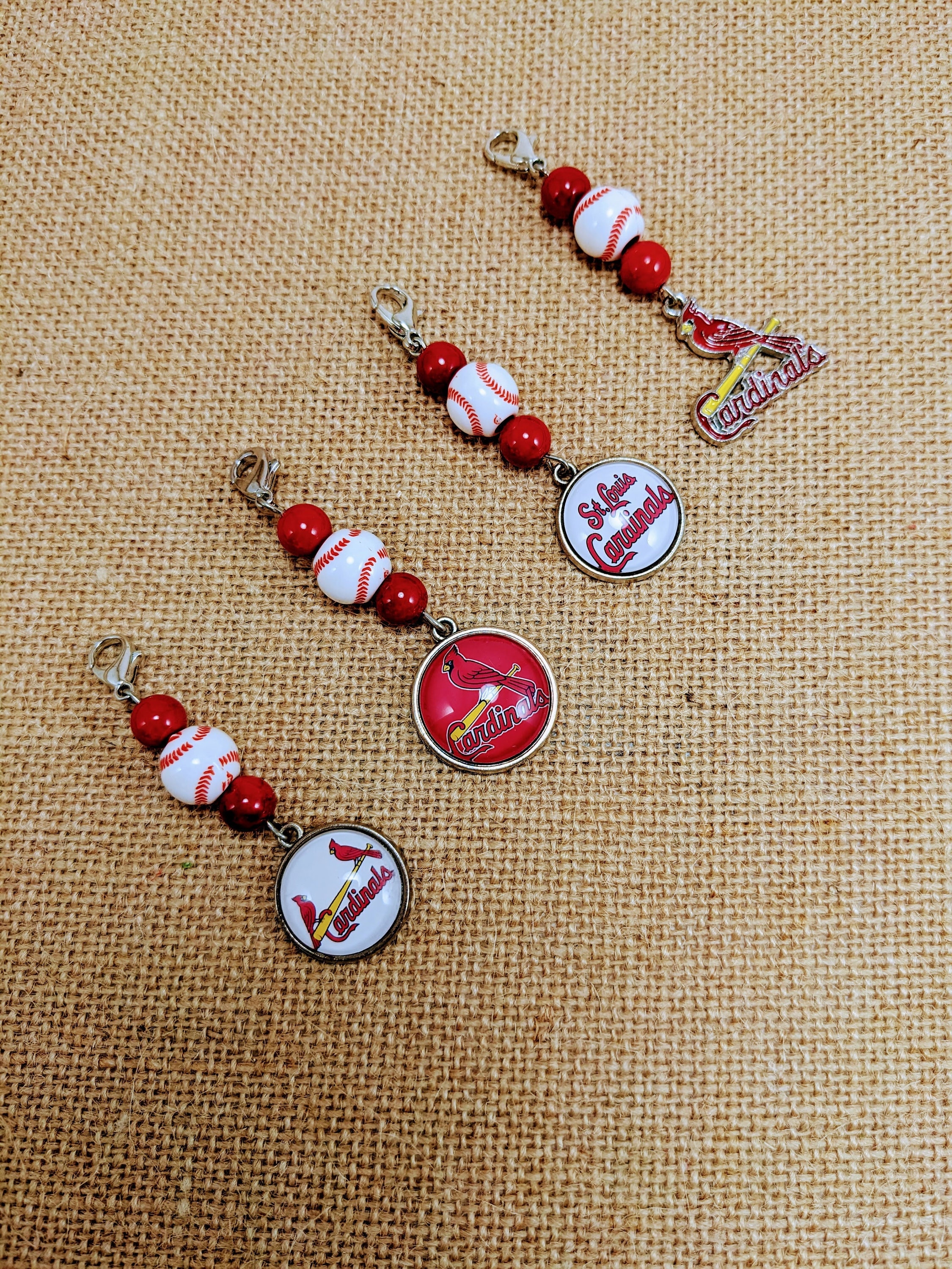 MDStickerShop St. Louis Cardinals Print Fabric Wristlet Keychain, Key Fob