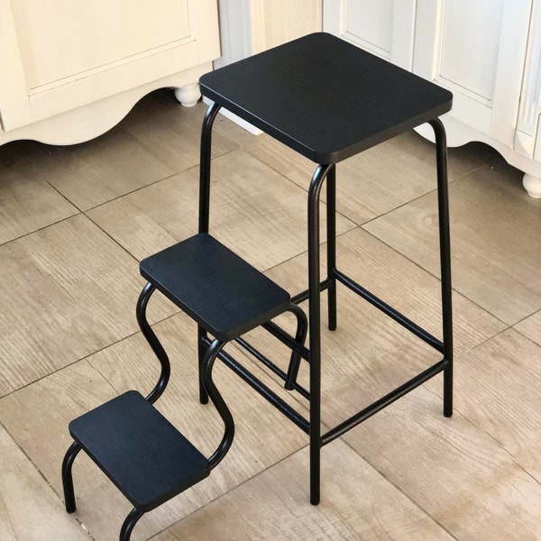 Folding step stool. Wood 3-step ladder. Plant Stand. Bar Stool. Library steps. Step ladder adult. Pantry ladder. Ladder chair. Gift for dad