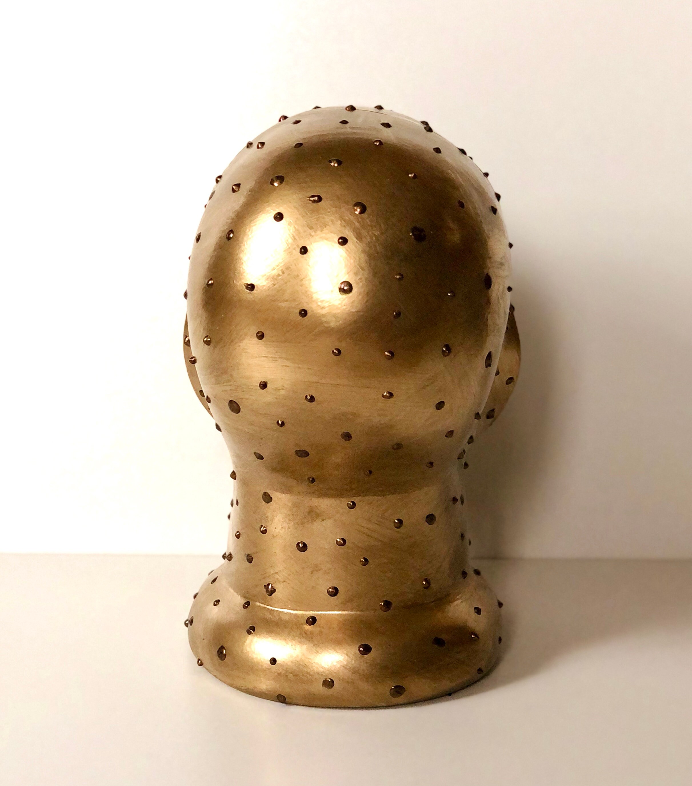 Gold mannequin head. Artwork. Oscar. Hand painted statue. Etsy