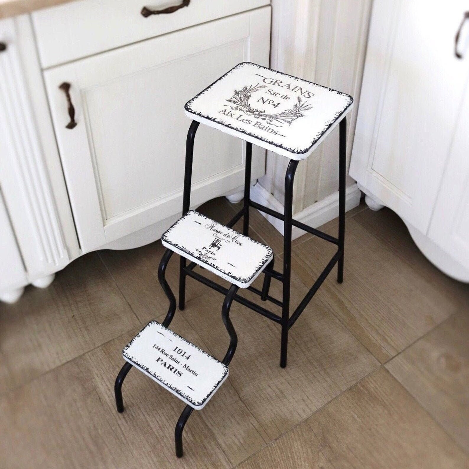 Step Stool Adult. Step Ladder. Library Steps. Bar Stools. Kitchen Island. Shabby Chic Stool. Mothers Day Gift. Folding Step Stool. Chair. Etsy