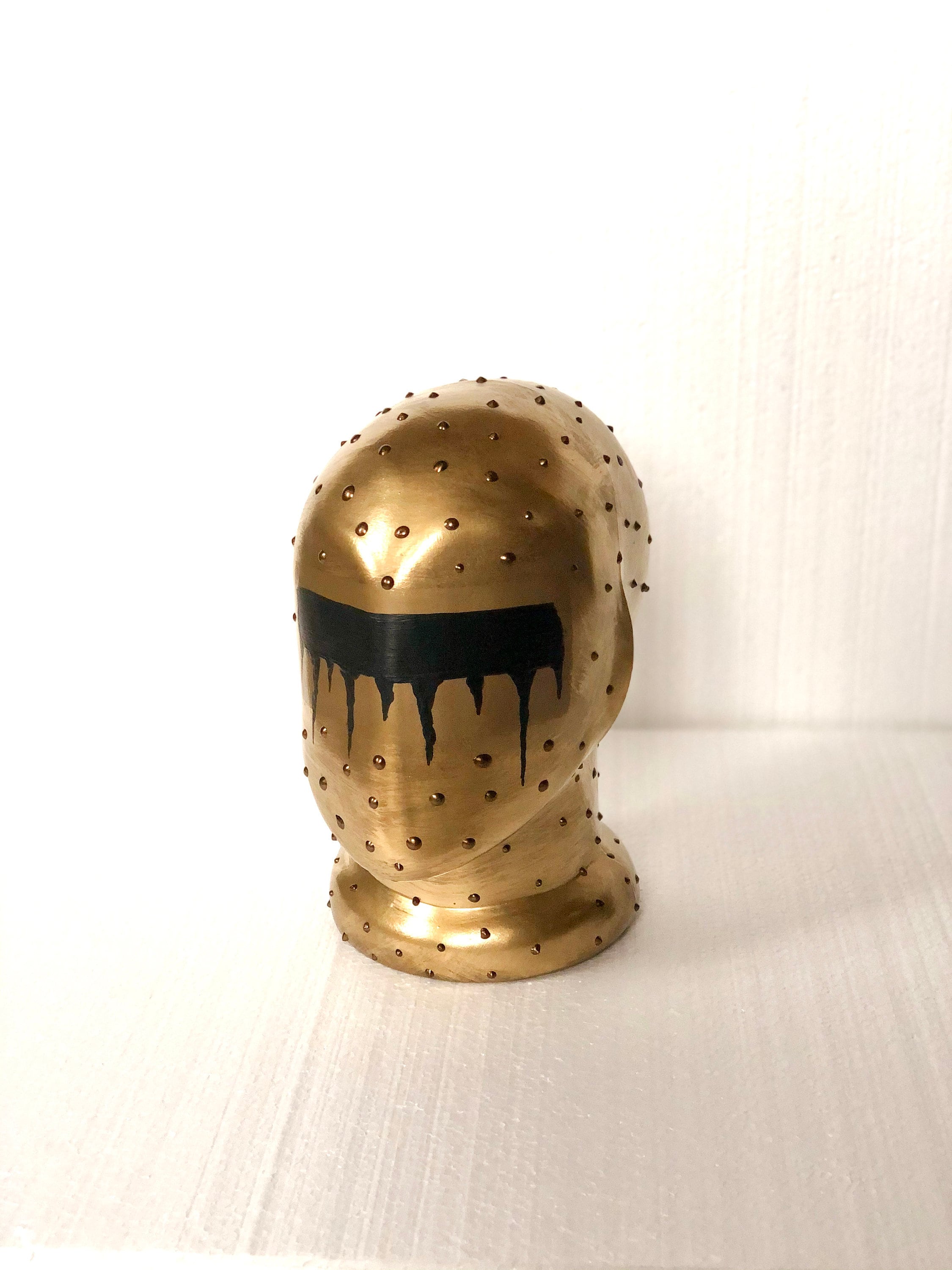 Gold mannequin head. Oscar. Hand painted statue. Etsy