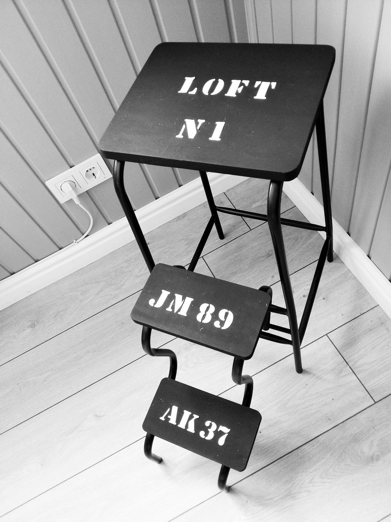 Kitchen Island Plant Stand Blanket Ladder Bed side table Step stool adult Bar Stool Farmhouse Ladder Industrial Stool Step ladder