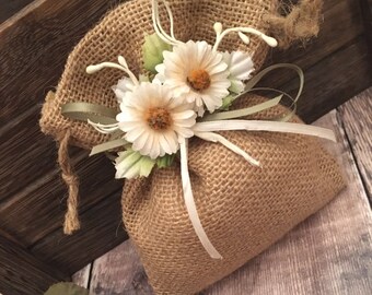 Hessian pouch, favour pouch, wedding, wedding favours, italian bomboniere, rustic wedding, hessian