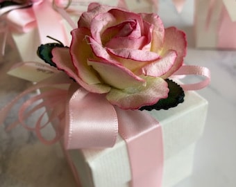 Large rose favour box, wedding favours, bomboniere, italian favours, almond favours, rose gifts, guest gifts, wedding, party favours