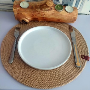 Round placemats set of Table placemats Jute placemats Boho Placemats. Coasters set Round tablecloth Christmas Table linens Gift