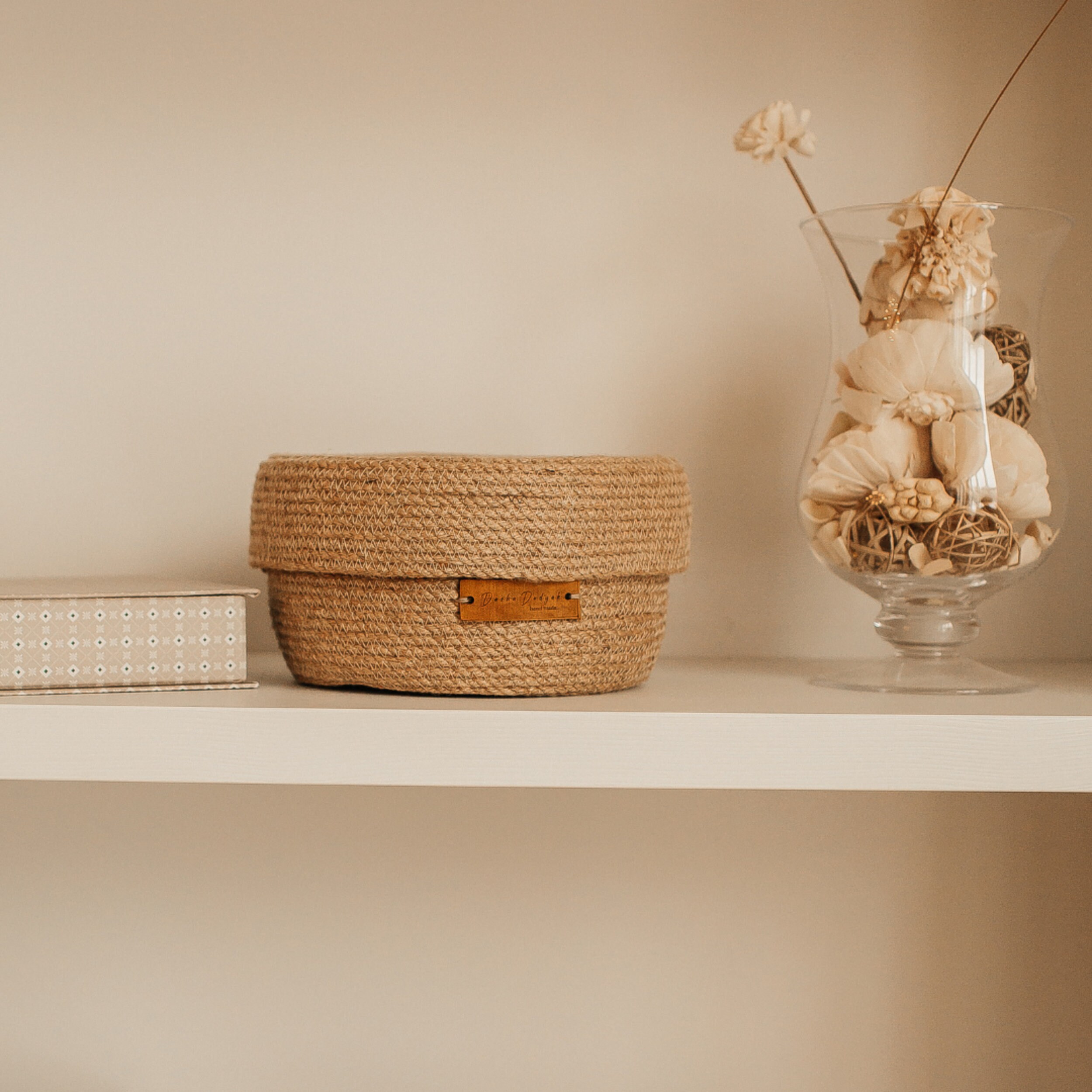 Jute Baskets Set With Round Placemats Storage Basket Set of 6 Rope