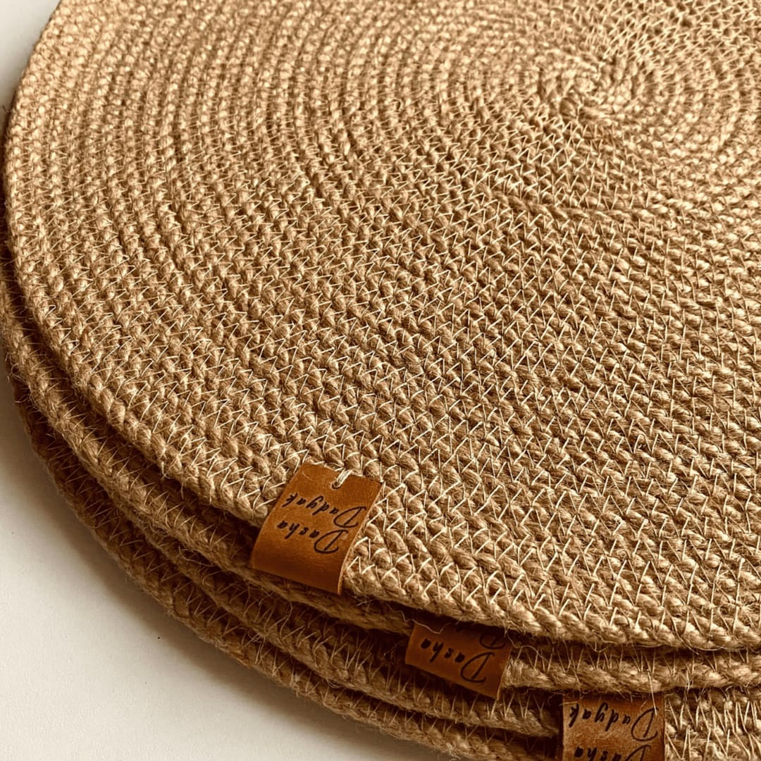 Round Placemats Placemats Set of 4 Table Placemats Jute Placemats Boho