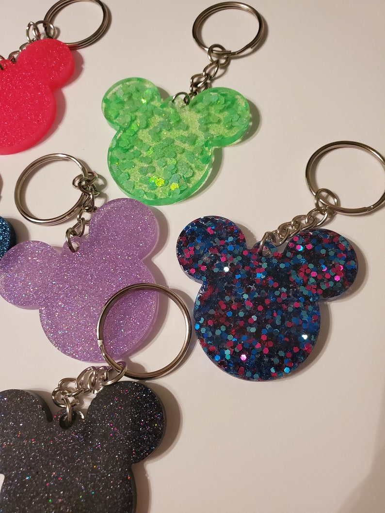 Mickey Glitter Keychain - Etsy