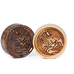 Handmade Wooden Backgammon pieces with Scorpion engraving