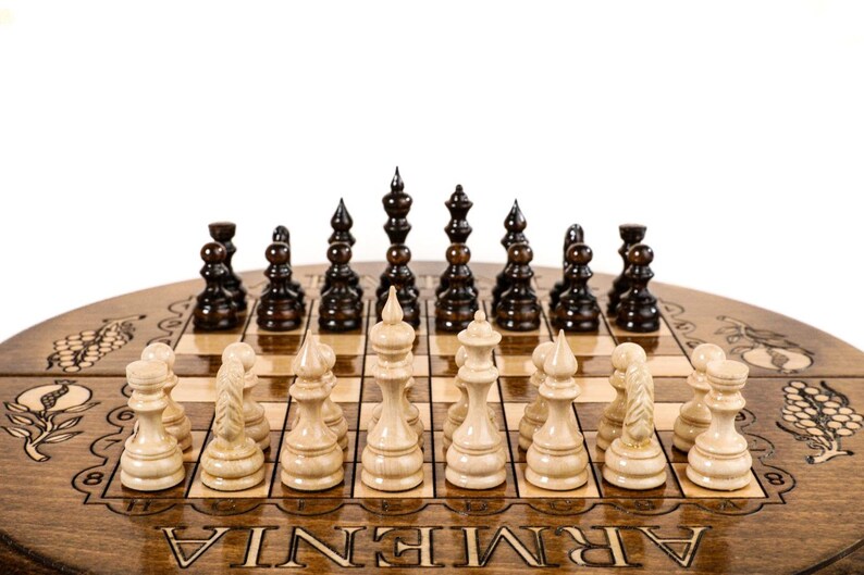 Circular Chess Set | Handcrafted Wood Chess | Classic Game Board - Etsy