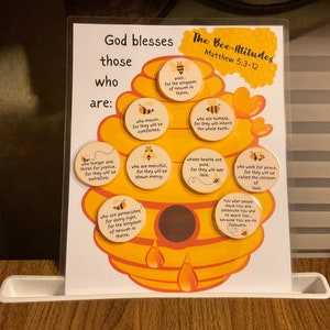 BEE-Atitudes Scripture Memorization Activity- Christian Kids Sensory Activity- Digital Version