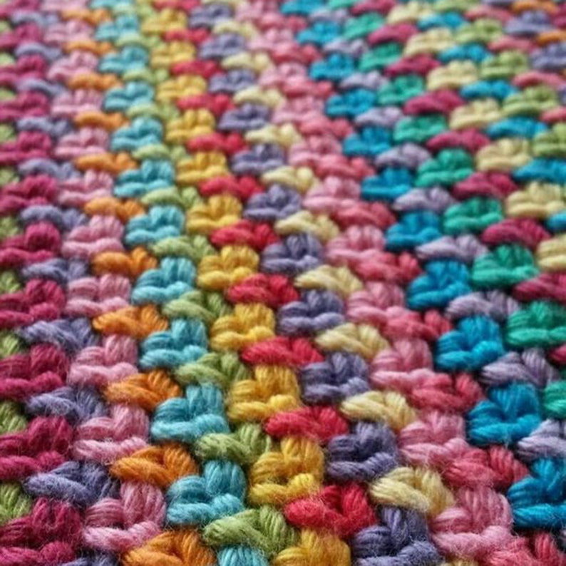 Easy Moss Stitch Crochet Blanket Pattern Etsy