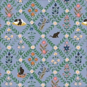 Floral Tiles - Sanctuary - Louise Cunningham - Cloud 9 Fabrics - Poplin Floral Tiles - Sanctuary - Louise Cunningham - Cloud 9 Fabrics - Poplin