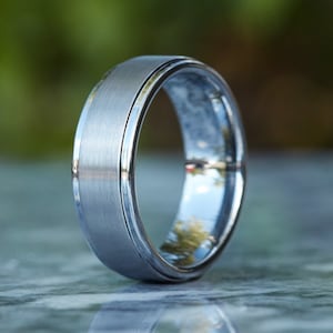 Mens Tungsten Wedding Band, Tungsten Ring, Wedding Ring, Mens Wedding Band, Ring for Men, Women, 8MM Wide, Brushed, Personalized Ring